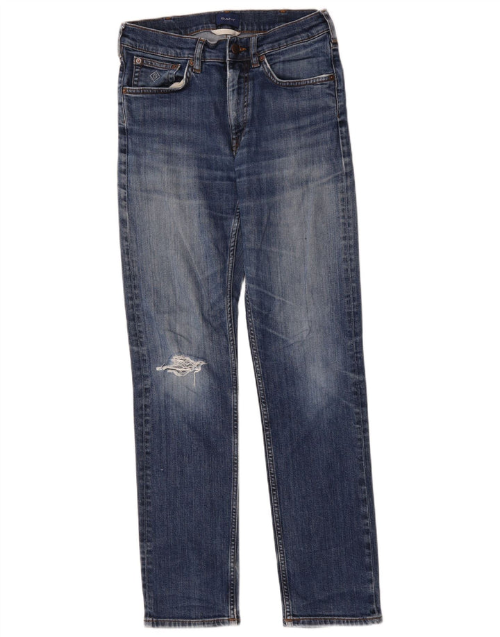 Gant Vaqueros ajustados desgastados para hombre W30 L32 Algodón azul