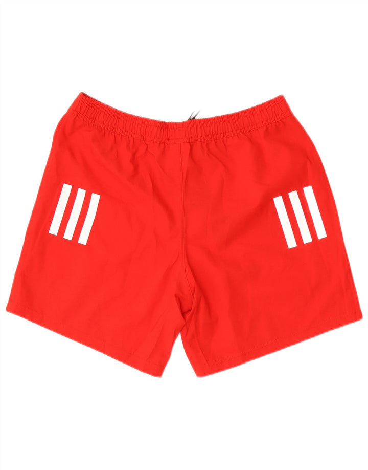 Adidas - Pantalones cortos deportivos para hombre, talla grande, poliéster rojo