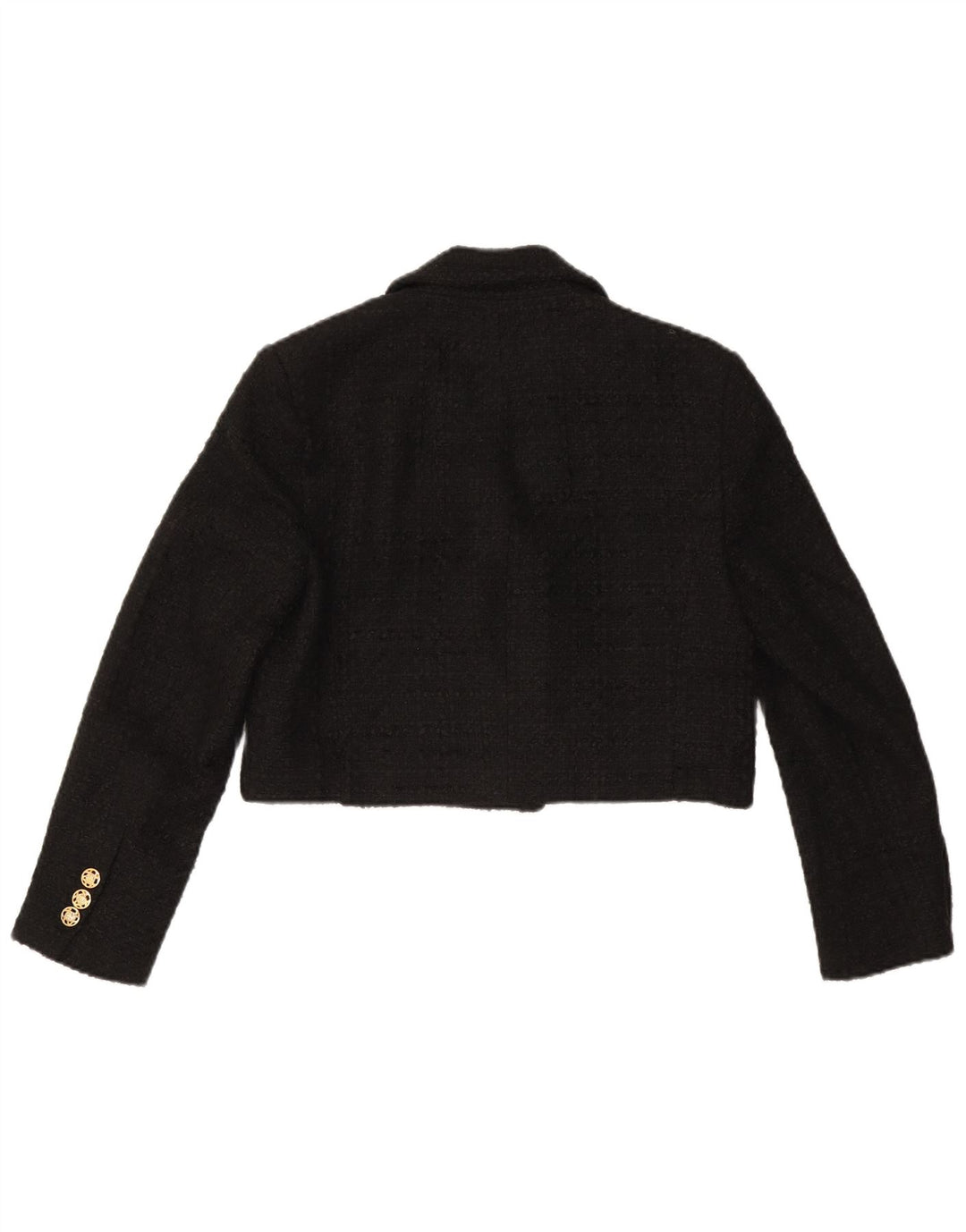 Zara Chaqueta tipo blazer corta con doble botonadura para mujer UK 46 Grande Poliéster negro