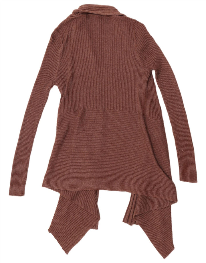 Marks & Spencer Suéter tipo cárdigan abierto asimétrico para mujer UK 44 Marrón medio