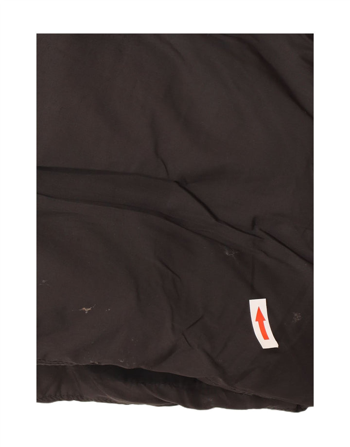 Zara Mujer Abrigo Acolchado Sin Mangas Con Capucha UK 44 Medio Negro Poliéster