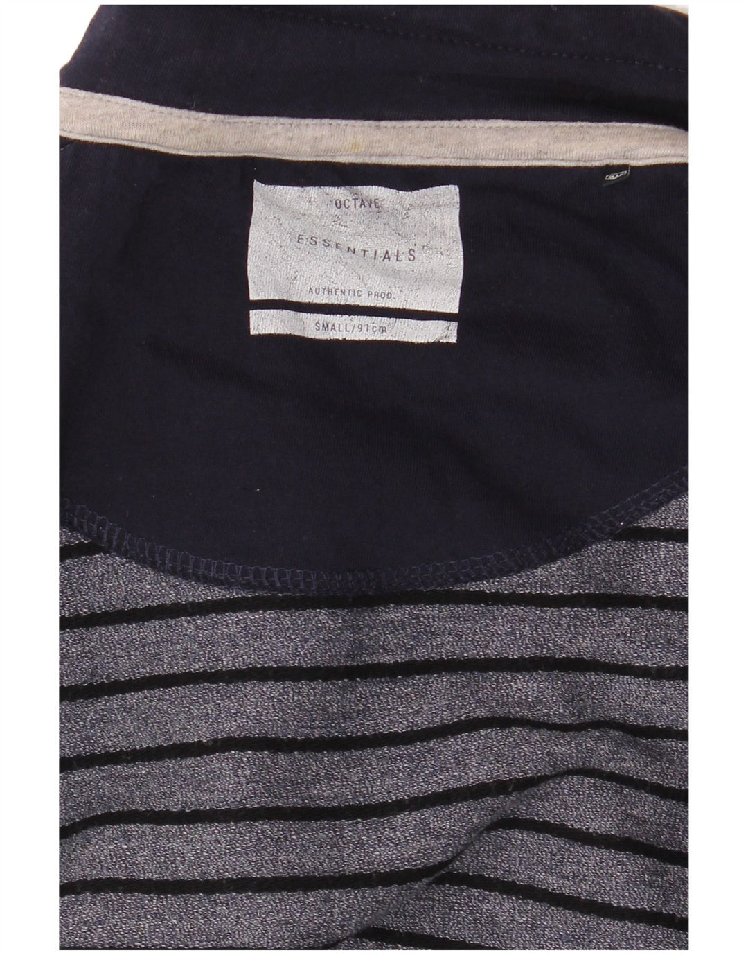 Essentials Hombre Top Manga Larga Pequeño Azul Marino Rayas