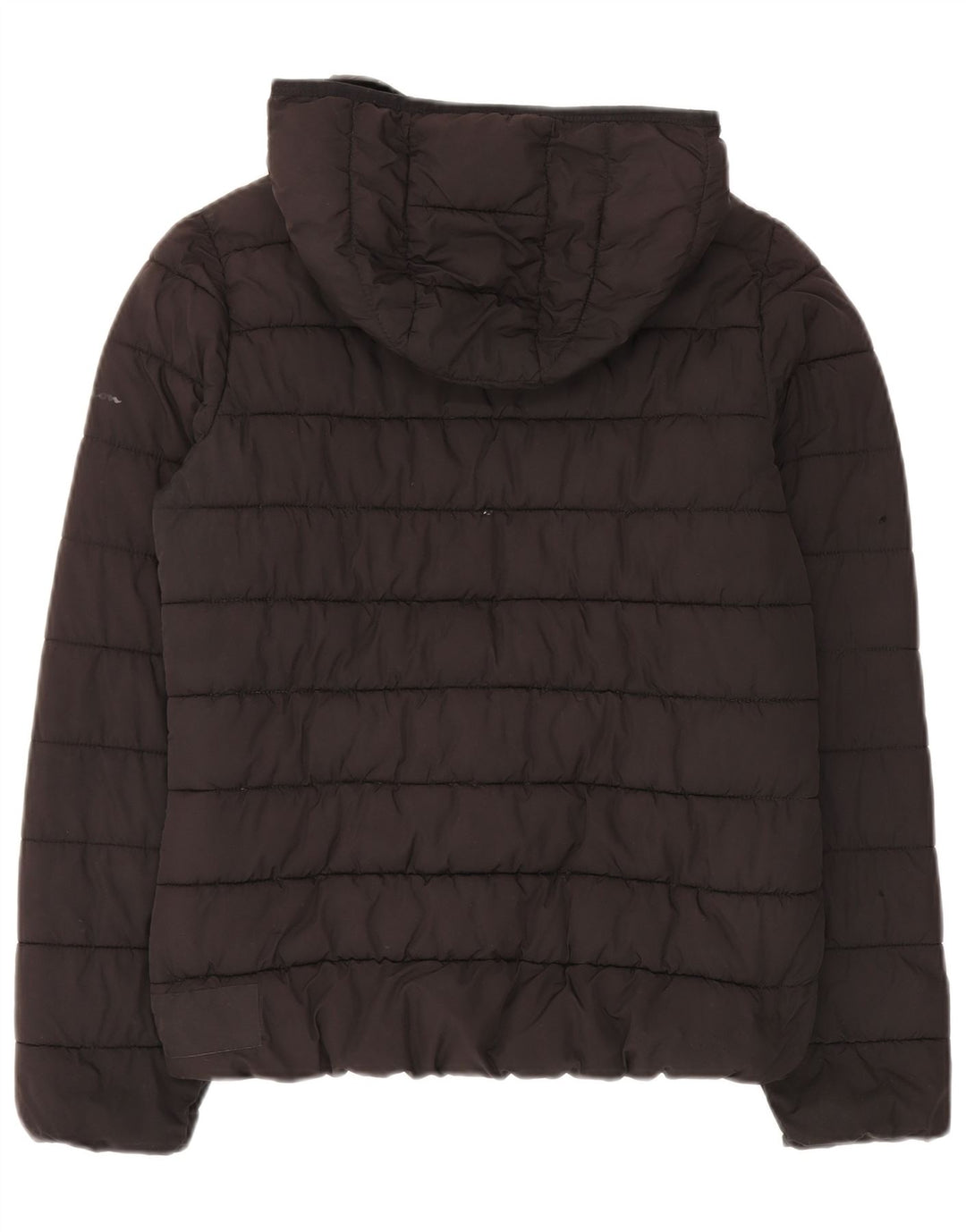 Champion Chaqueta Acolchada Con Capucha Para Mujer UK 10 Small Poliéster Negro