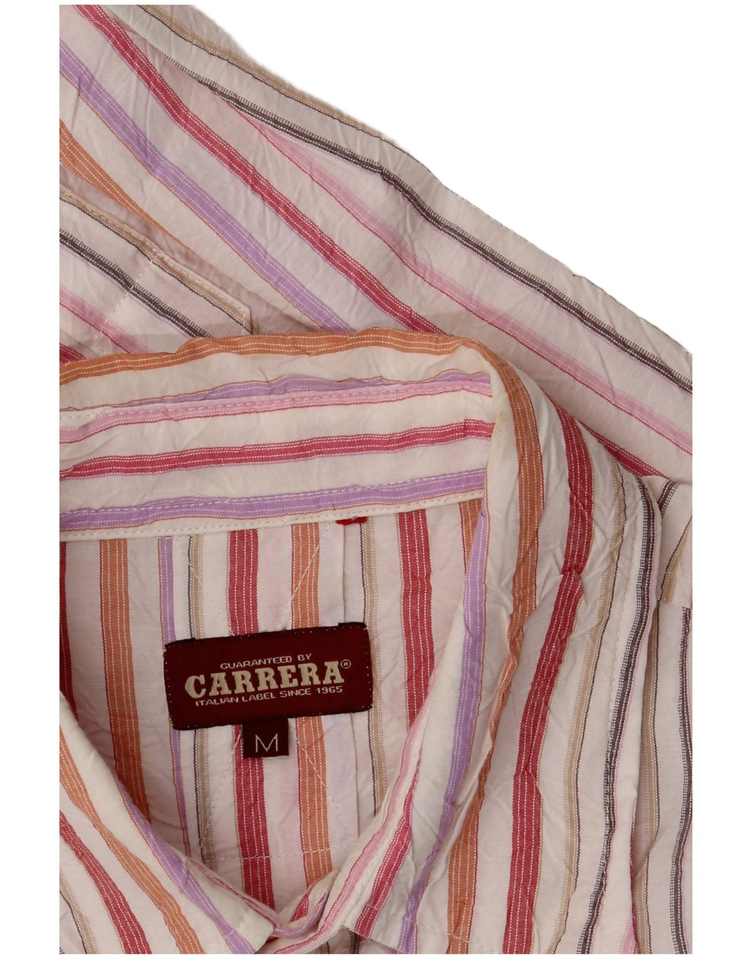 Camisa Carrera Hombre Mediana Algodón A Rayas Multicolor