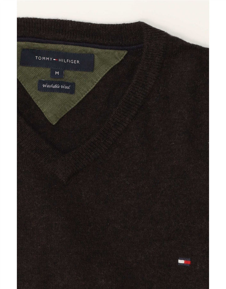 Tommy Hilfiger Jersey con Cuello en V para Hombre de Lana marrón Medio