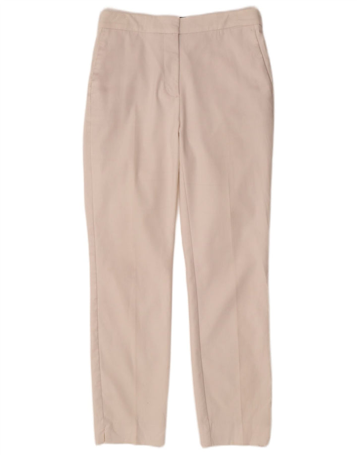 ZARA Mujer Pantalón Chino Recto Mediano W28 L27 Blanco