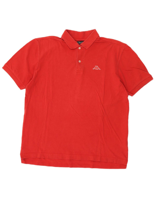 Kappa Polo Hombre Grande Rojo Algodón