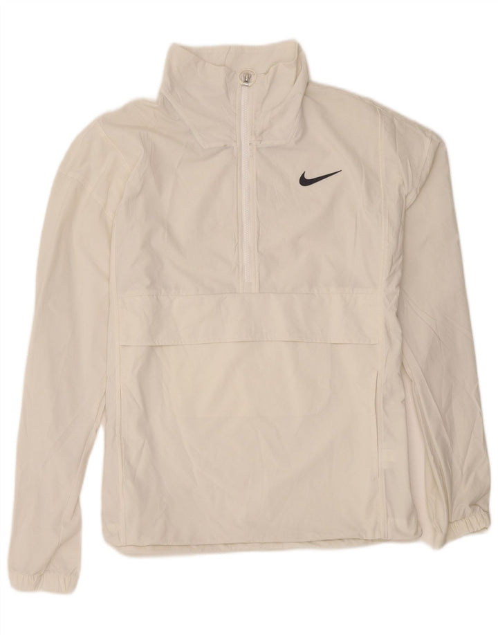 Nike - Chándal con cremallera y cuello para hombre, talla mediana, nailon blanco