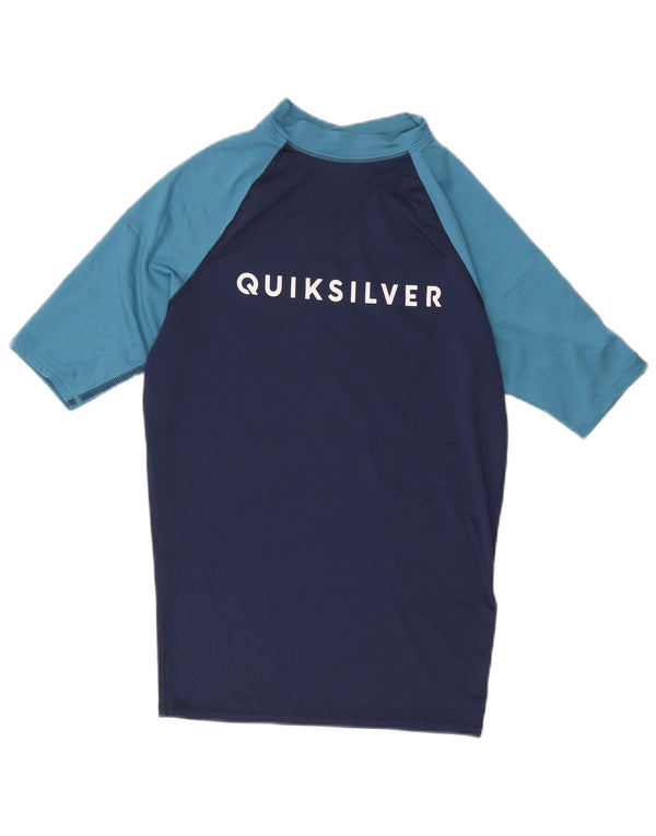 Quiksilver Hombre Camiseta Gráfica Top Medium Azul Marino Colorblock