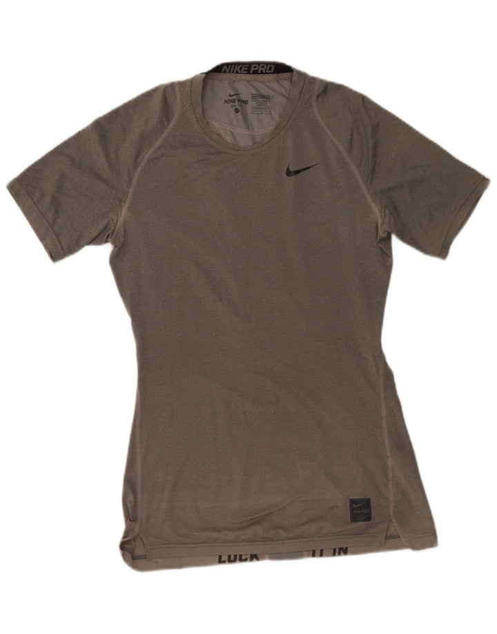 Nike - Camiseta Dri Fit para mujer, talla 40, poliéster gris grande