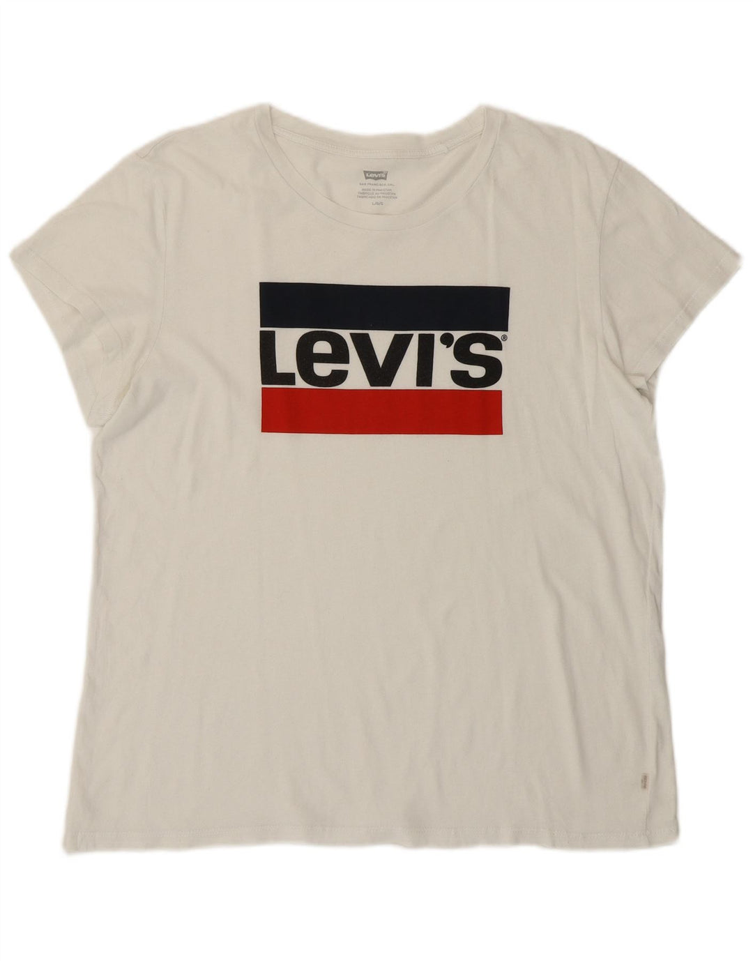 LEVI'S Camiseta gráfica para mujer Top UK 46 Large White