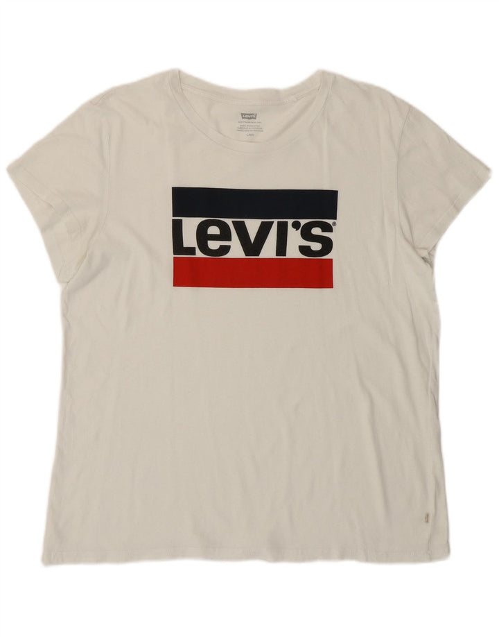 LEVI'S Camiseta gráfica para mujer Top UK 46 Large White