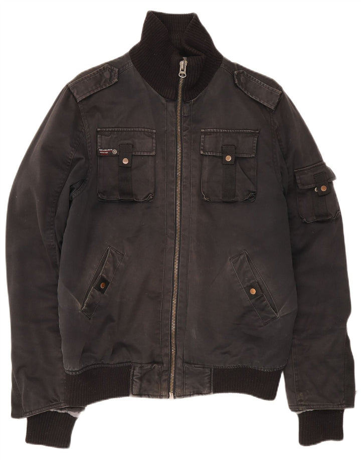 Jack & Jones Chaqueta utilitaria para hombre UK 40 Large Algodón negro