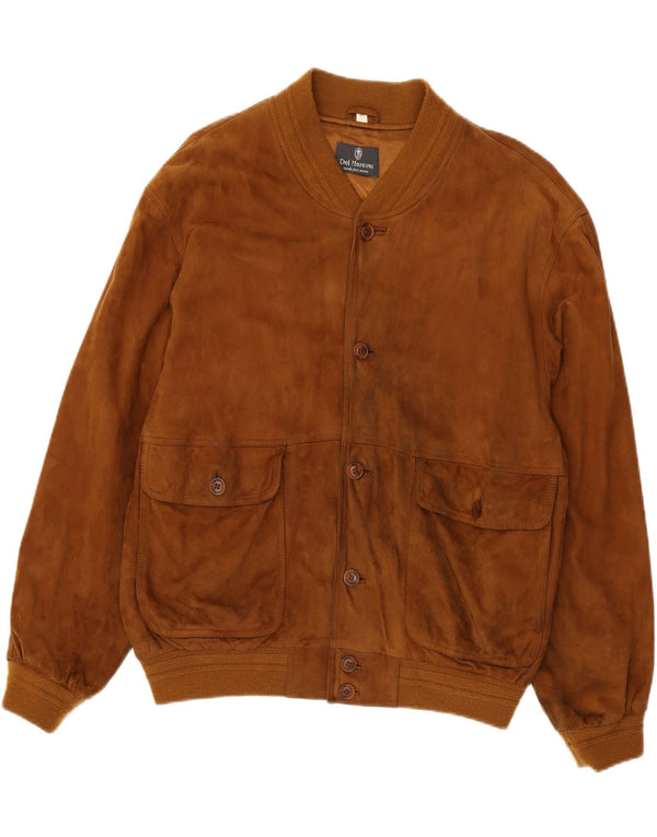 Vintage hombres ante bomber chaqueta IT 54 2XL cuero marrón