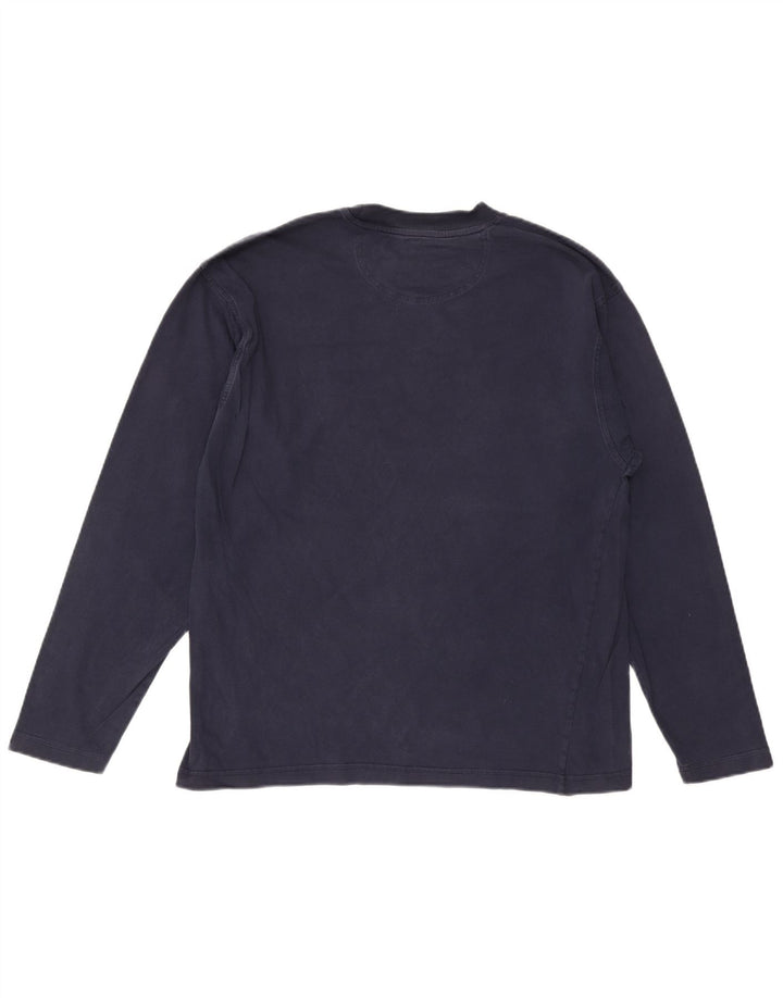 CHAMPION Camiseta de manga larga para hombre, talla grande, azul marino