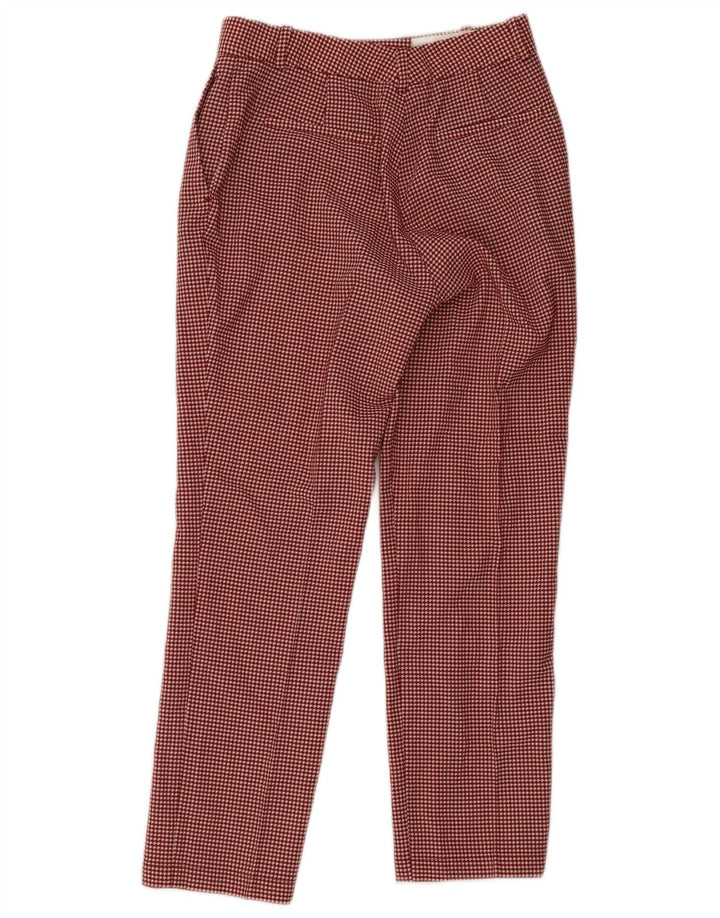 Massimo Dutti Pantalón Chino Mujer EU 38 Small W28 L28 Rojo Pata De Gallo