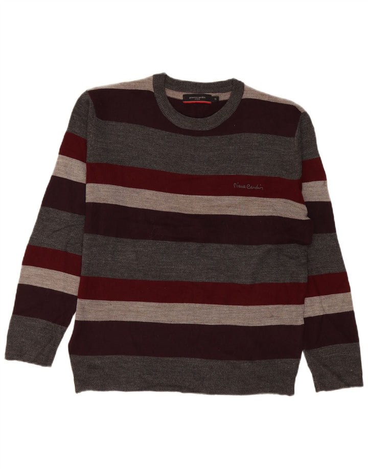 Pierre Cardin - Jersey de cuello redondo para hombre, talla pequeña, multicolor, a rayas