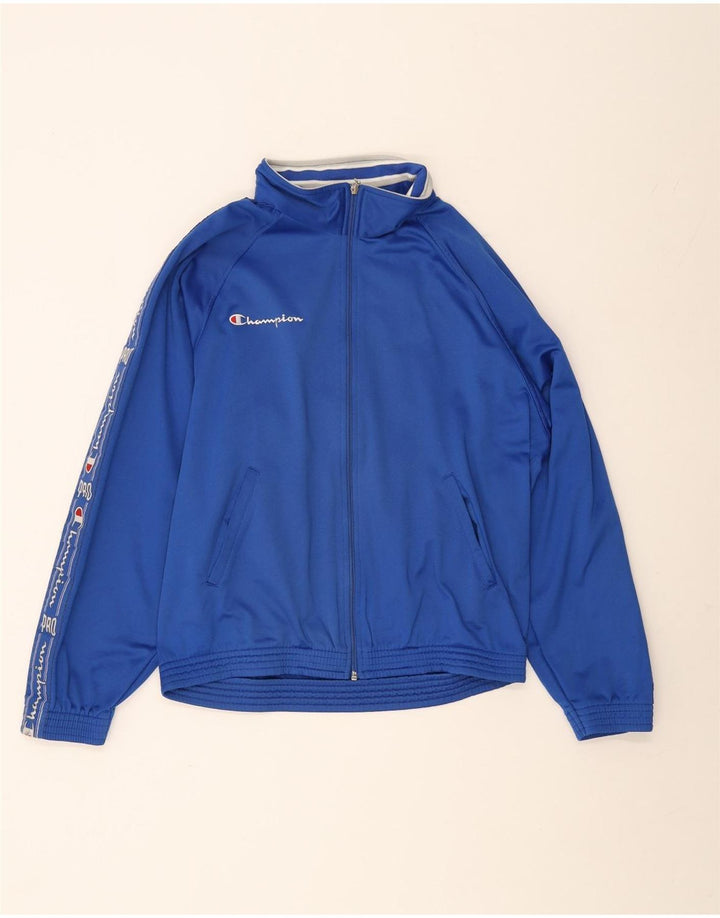 Champion Chaqueta De Chándal Con Estampado Gráfico En Azul Medio Colorblock