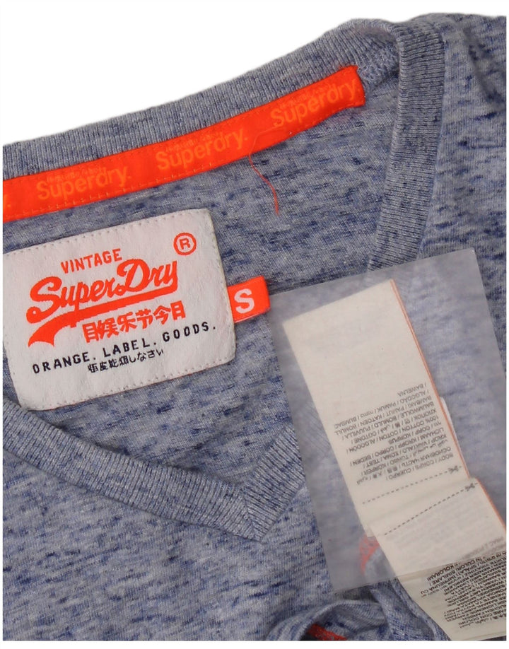 Superdry Camiseta para hombre Top Small de algodón moteado en azul