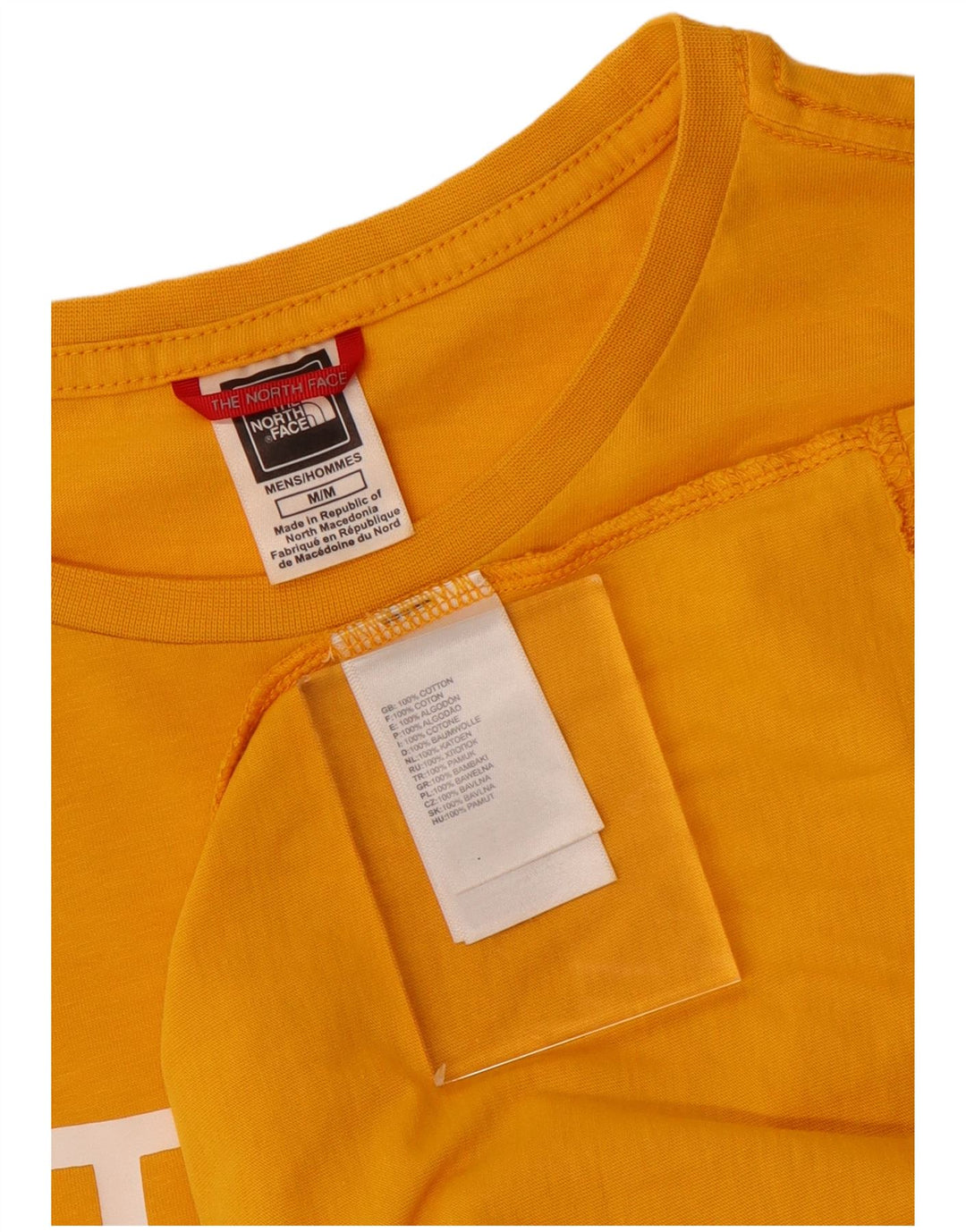 The North Face Camiseta Gráfica Para Hombre Top Algodón Amarillo Medio