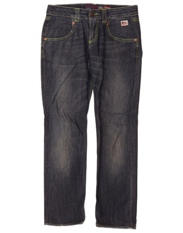 Roy Rogers Womens Low Waist Straight Jeans W27 L30 Navy Blue Cotton