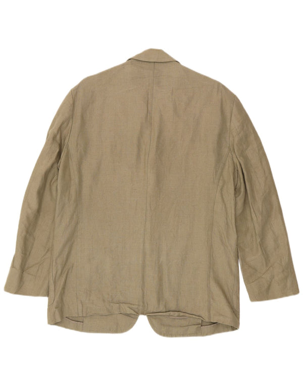 Marks & Spencer Chaqueta tipo blazer de 3 botones para hombre UK 40 Medium Khaki Linen
