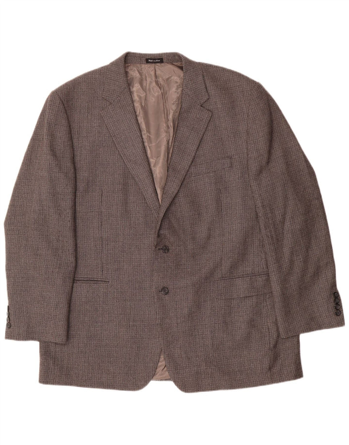 Chaps Chaqueta tipo blazer de 2 botones para hombre, talla 48, 3XL, lana de pata de gallo gris