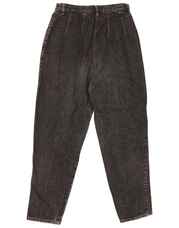Vintage mujeres de gran altura jeans cónicos Reino Unido 14 Medio W26 L29 Algodón Gris