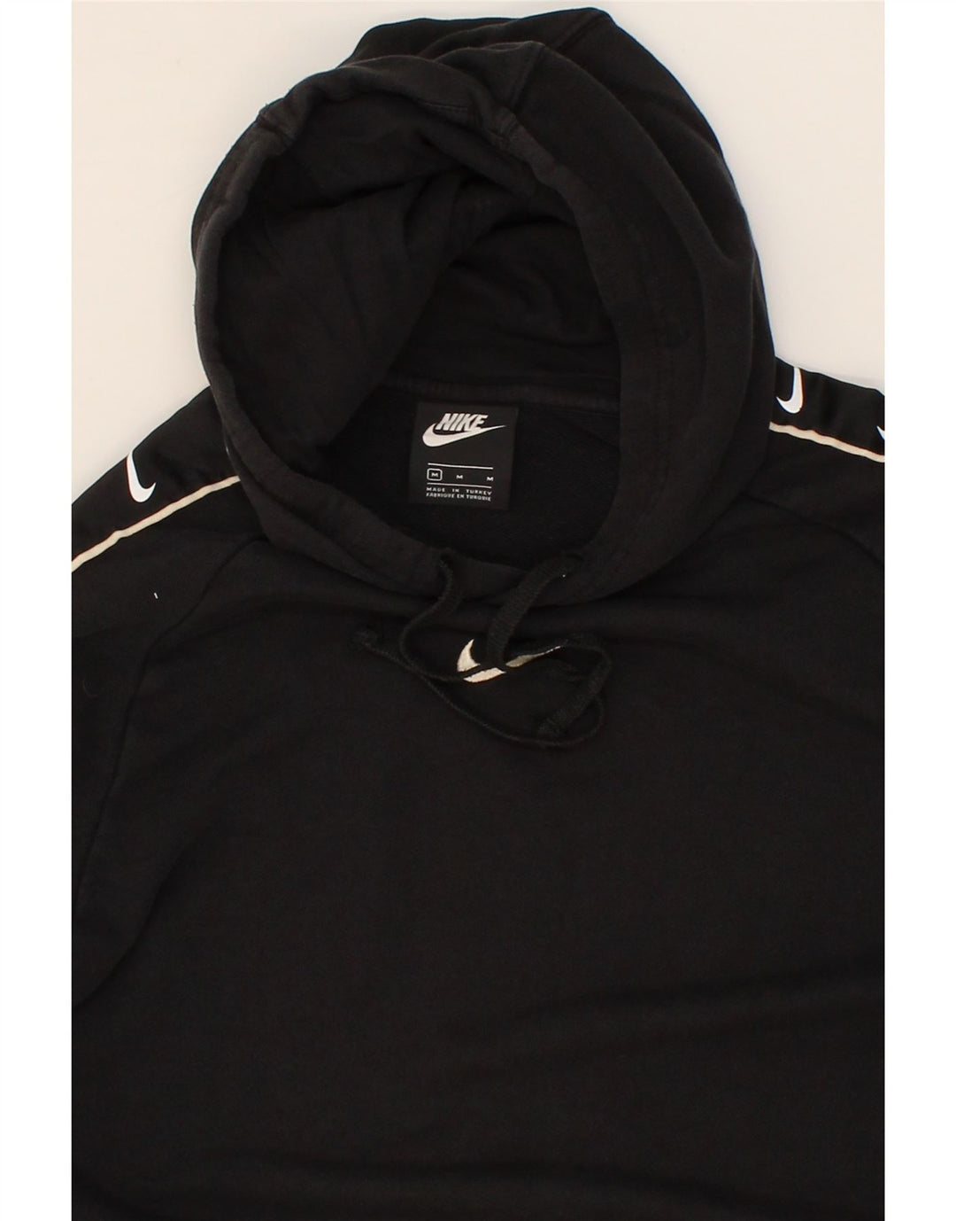 NIKE Sudadera con capucha gráfica para hombre, jersey de algodón negro mediano