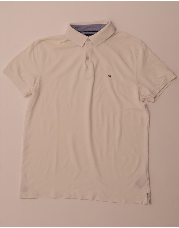TOMMY HILFIGER Polo Slim Fit para Hombre Algodón Blanco Grande