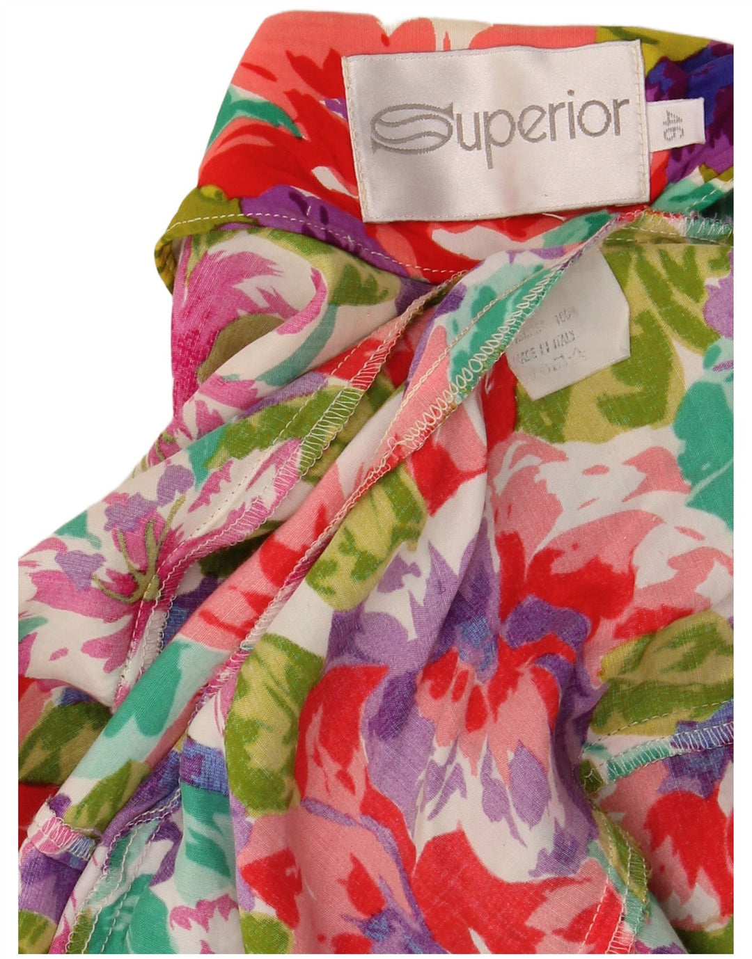 Superior Blusa Camisera De Manga Corta Para Mujer IT 46 Large Multicolor Floral