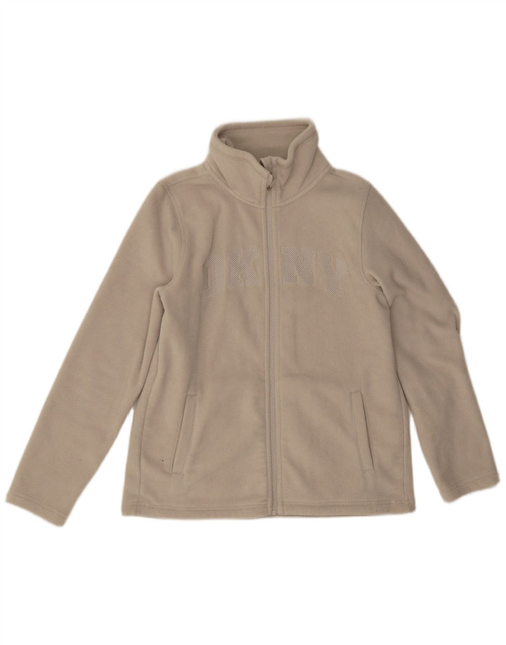 Dkny Chaqueta polar gráfica para mujer UK 44 Poliéster beige medio