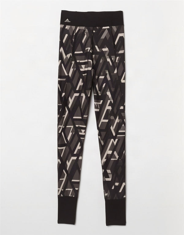 Adidas Leggings Climalite para mujer Reino Unido 8/10 Pequeño Negro Geométrico