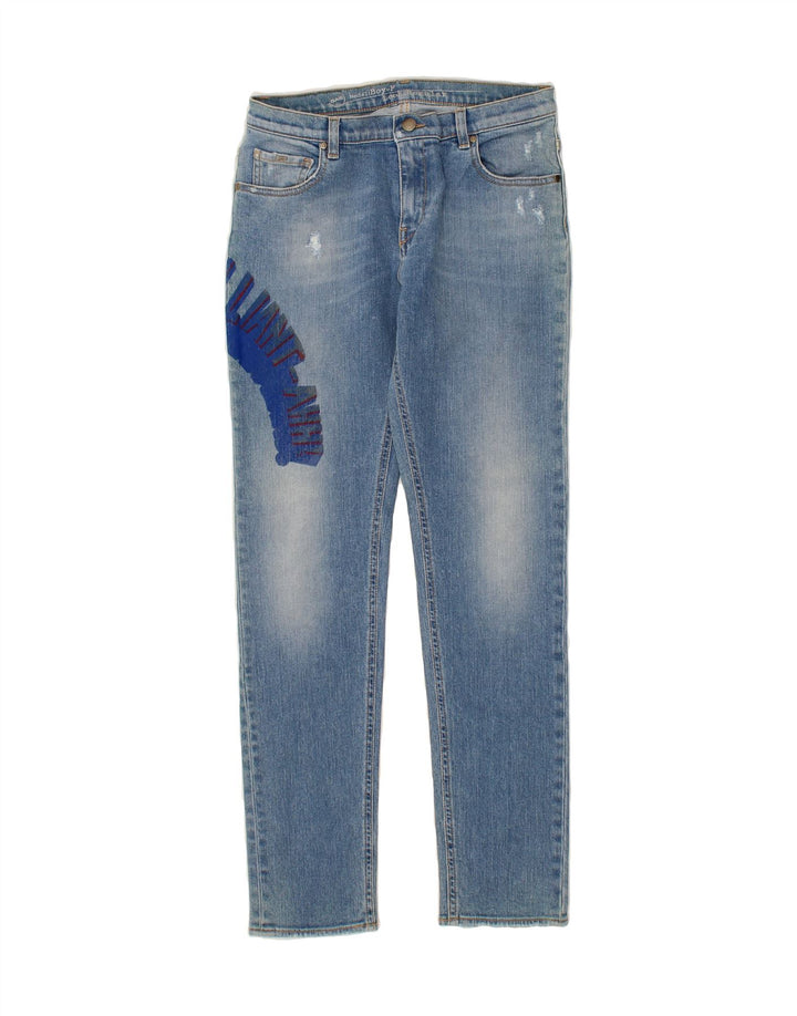 GAS Womens Distressed Graphic Slim Jeans W27 L30 Blue Cotton Vintage Gas and Second-Hand Gas from Messina Hembry 