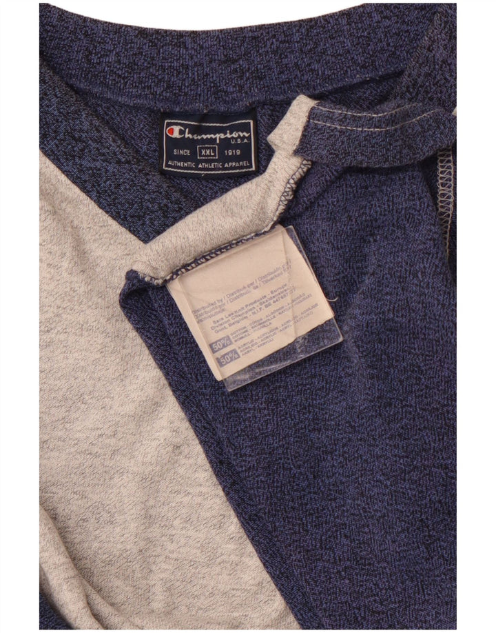 CHAMPION Camiseta para hombre Top 2XL Gris Colorblock Algodón