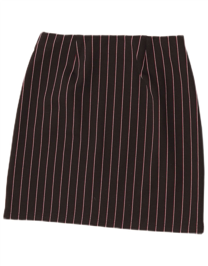 Marks & Spencer Minifalda para mujer UK 8 Small W26 Poliéster a rayas negras