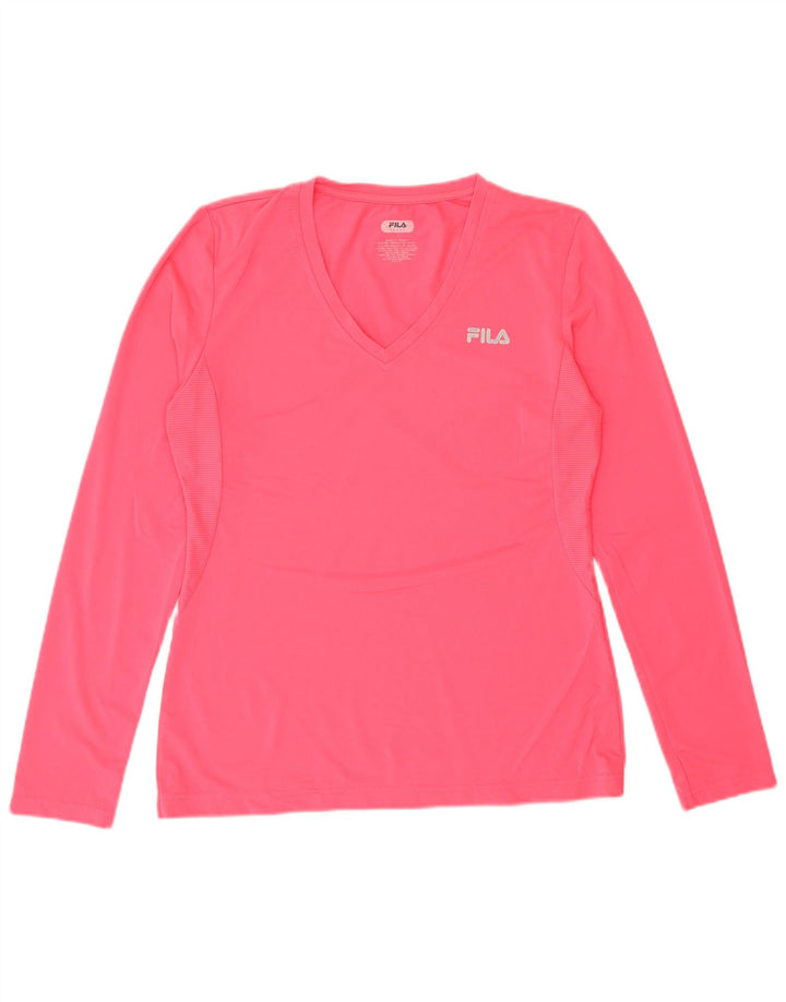 FILA Camiseta de manga larga para mujer UK 40 Grande Poliéster rosa