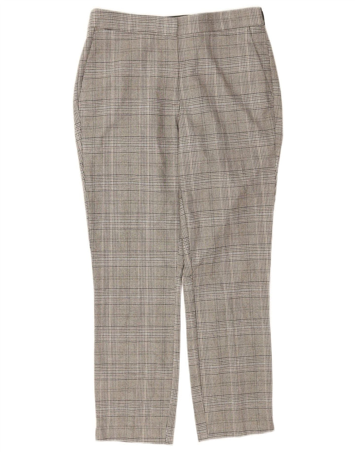 Zara Mujer Pantalones Cortos Pequeños W26 L24 Cuadros Grises