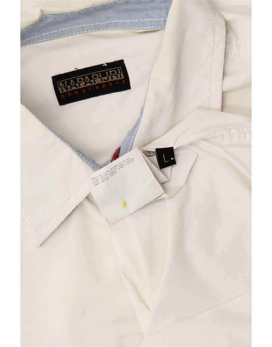 Napapijri Camisa estampada con estampado grande de algodón blanco para hombre