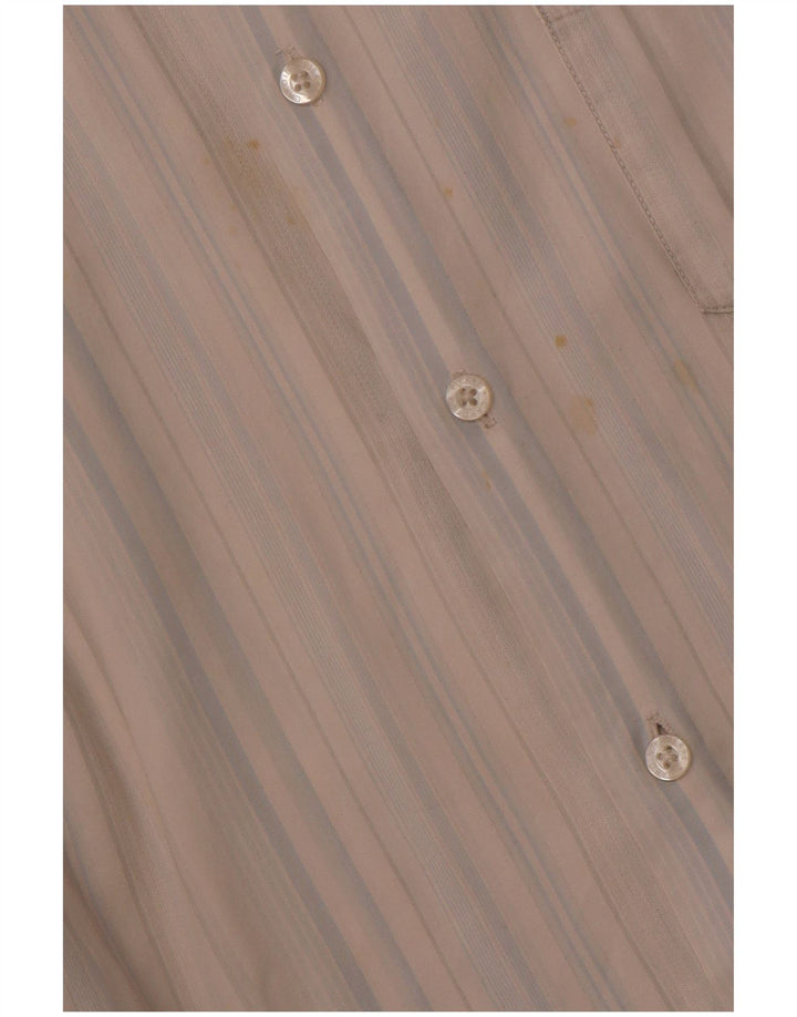 PIERRE CARDIN Camisa Manga Corta Hombre 2XL Algodón Rayas Azul