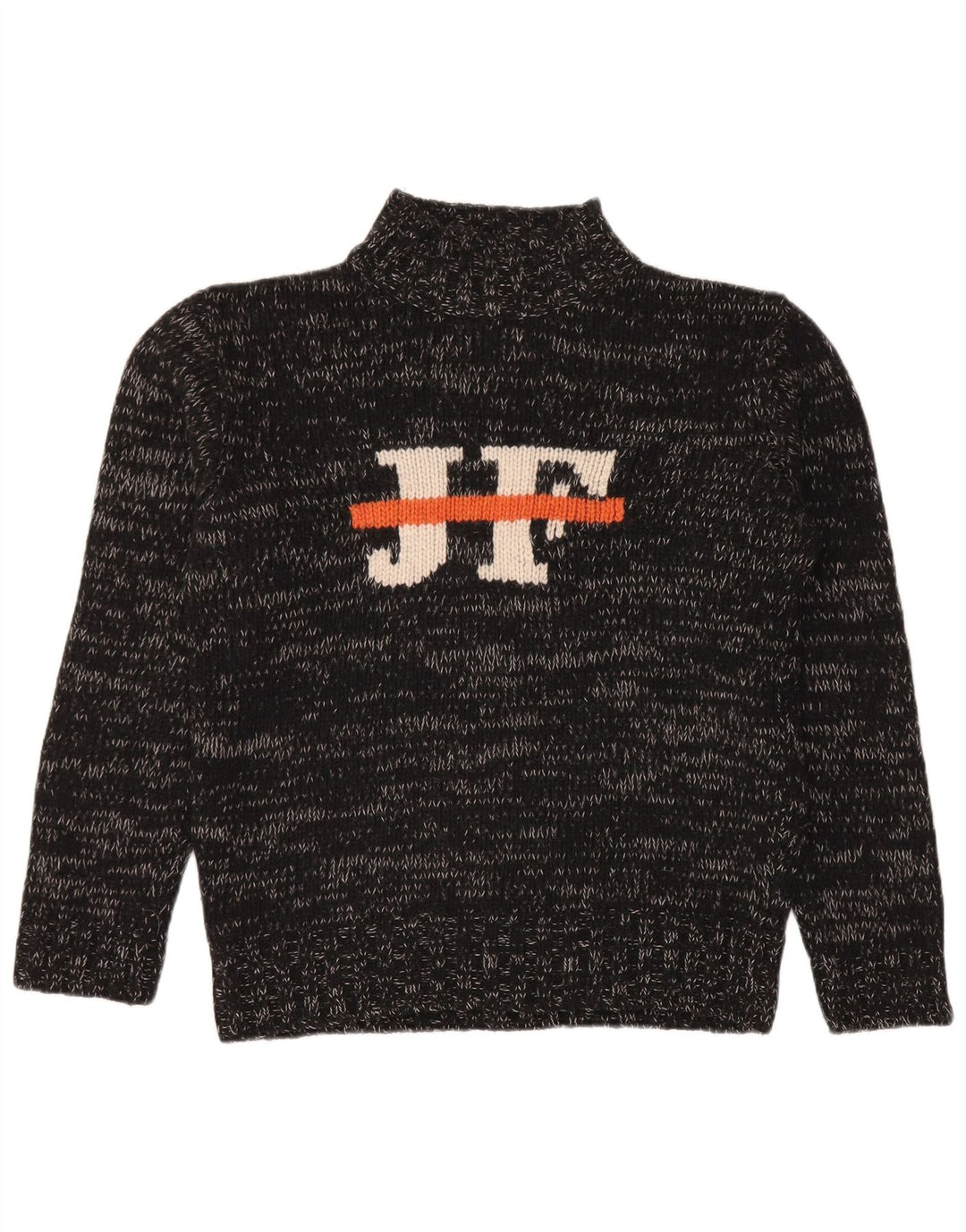 Gianfranco Ferre Suéter tipo jersey con cuello alto para hombre, grande, moteado en negro