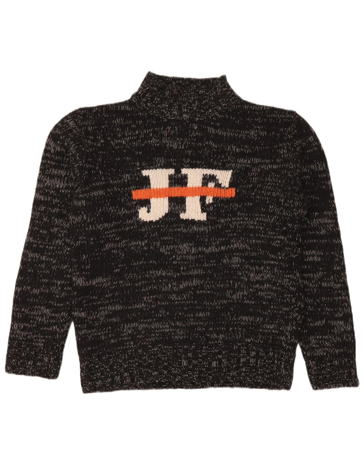 Gianfranco Ferre Suéter tipo jersey con cuello alto para hombre, grande, moteado en negro