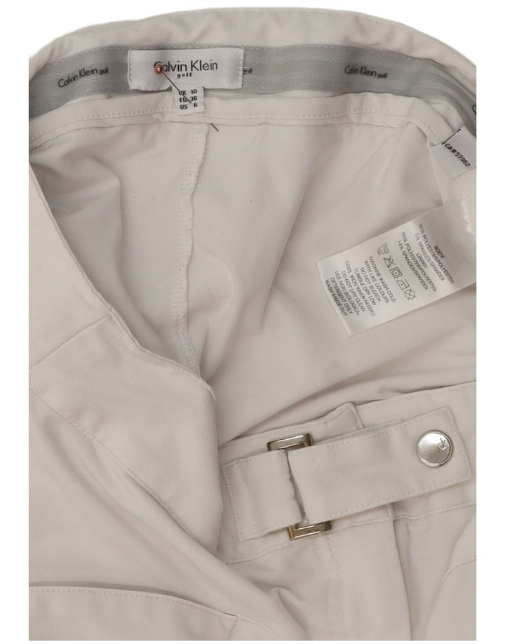 Calvin Klein Minifalda para mujer UK 10 Small W28 Poliéster blanco