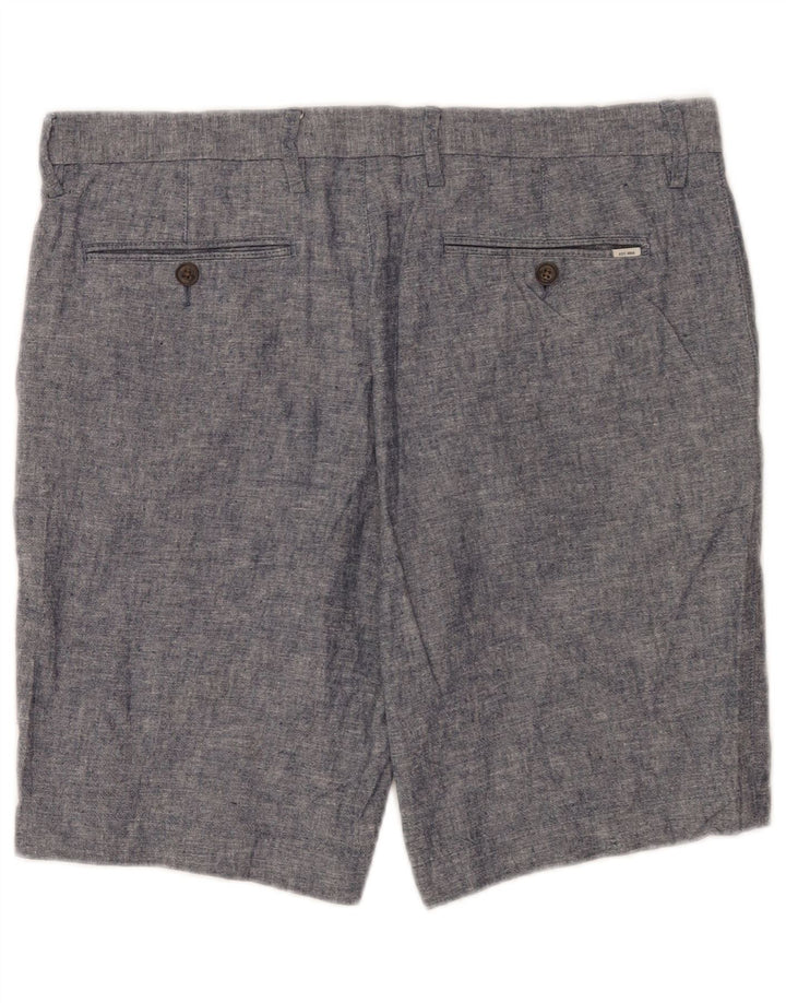 Marks & Spencer pantalones cortos chinos para hombre W34 grande lino azul marino