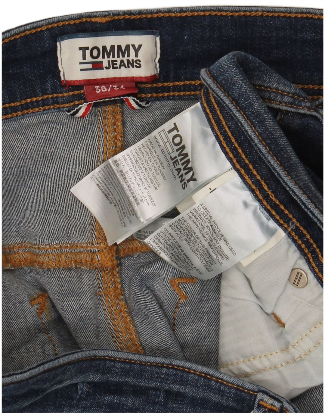 TOMMY HILFIGER Vaqueros pitillo Stanton para hombre W38 L34 Algodón azul