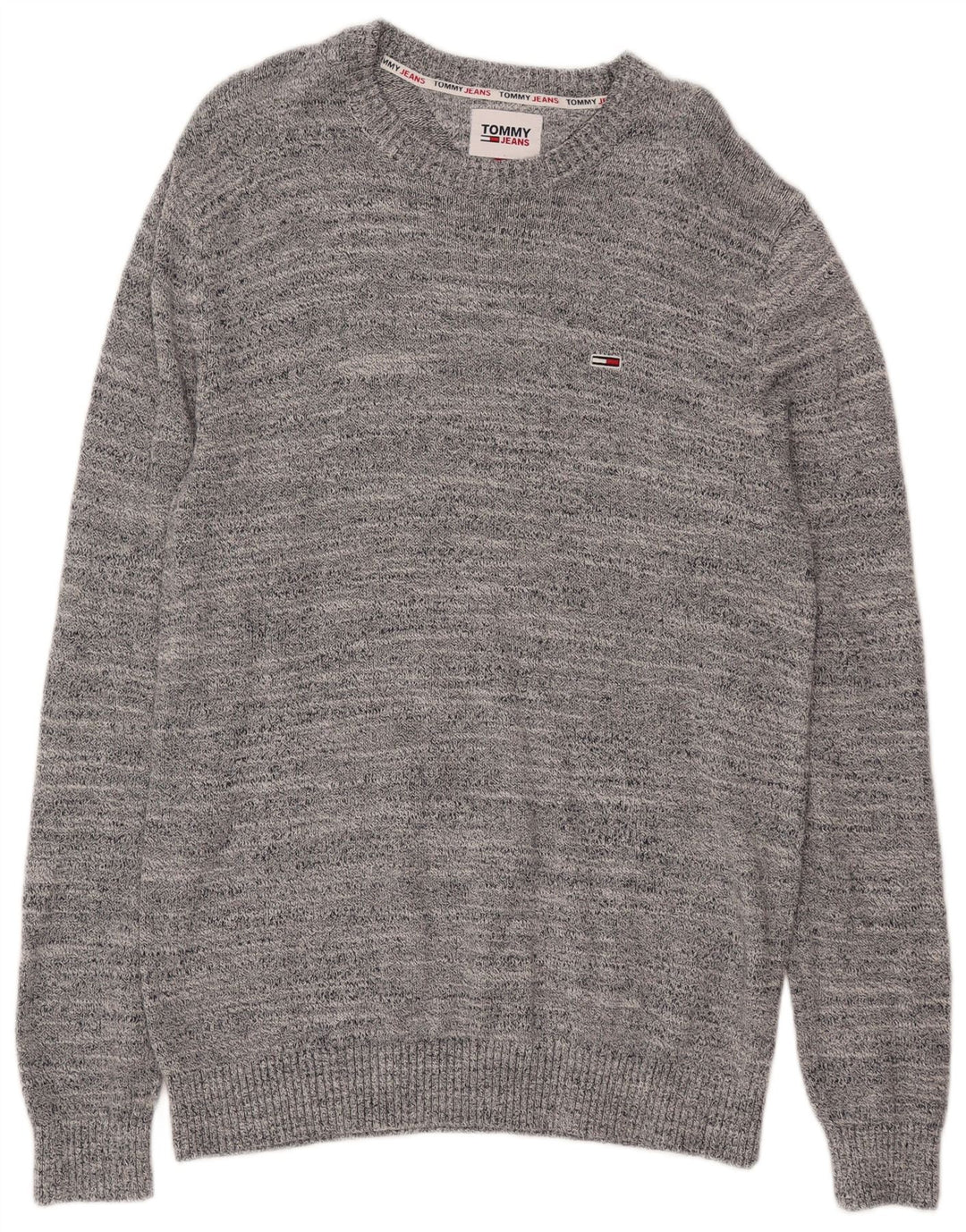 TOMMY HILFIGER Mens Crew Neck Jumper Sweater Medium Grey Flecked