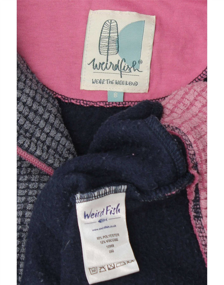 Weird Fish Jersey de forro polar con cuello y cremallera para mujer UK 8 Small Poliéster azul