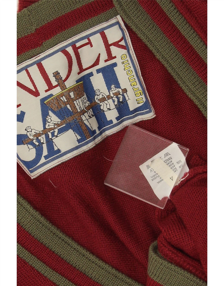 IL GRANCHIO Suéter tipo cárdigan para hombre de lana burdeos medio