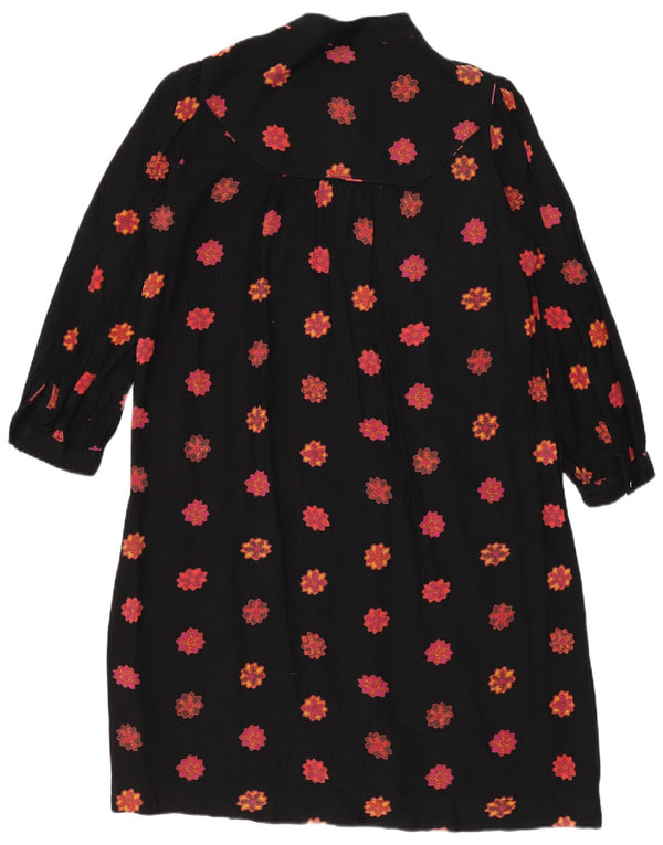 French Connection Vestido camisero de manga 3/4 para mujer UK 40 Small Black Floral
