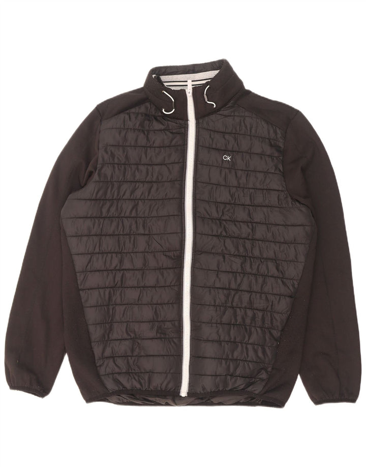 Calvin Klein Chaqueta acolchada de golf para hombre UK 38 Mediana Poliéster negro